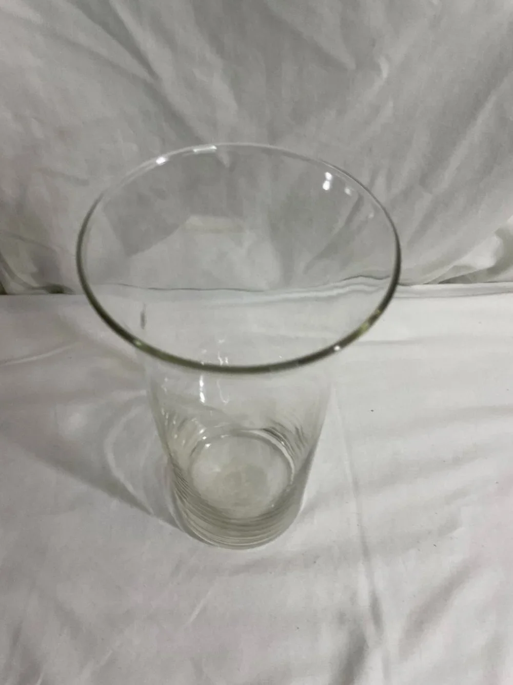 Clear Glass Flared Cylinder Vase 9.25